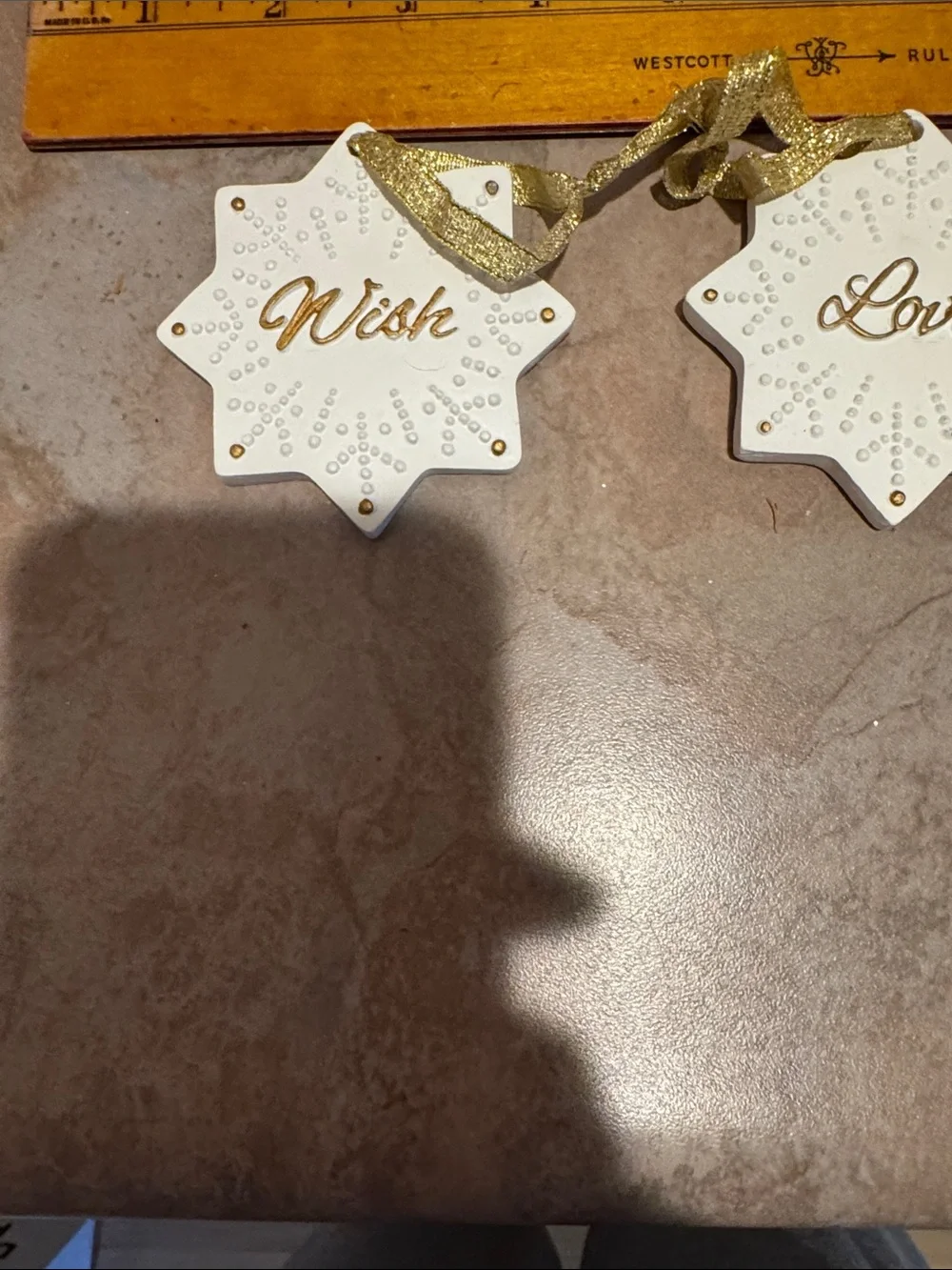 Holiday Star Ornament Set - White & Gold 